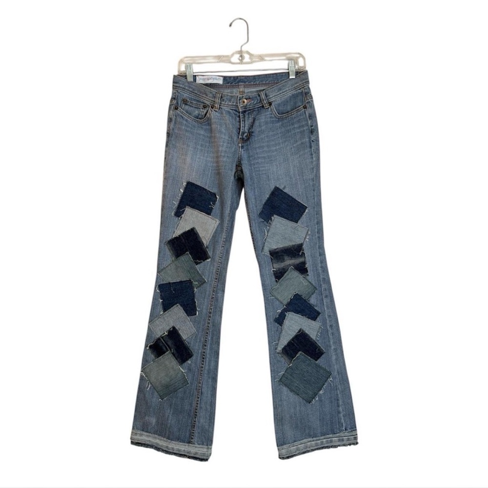 X2 Women's Blue Patchwork Flare Jeans